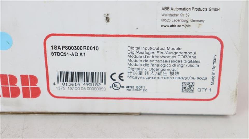 ABB 1SAP800300R0010 07DC91-AD A2 1SAP240100R0001 DC532 D3 UNUSED
