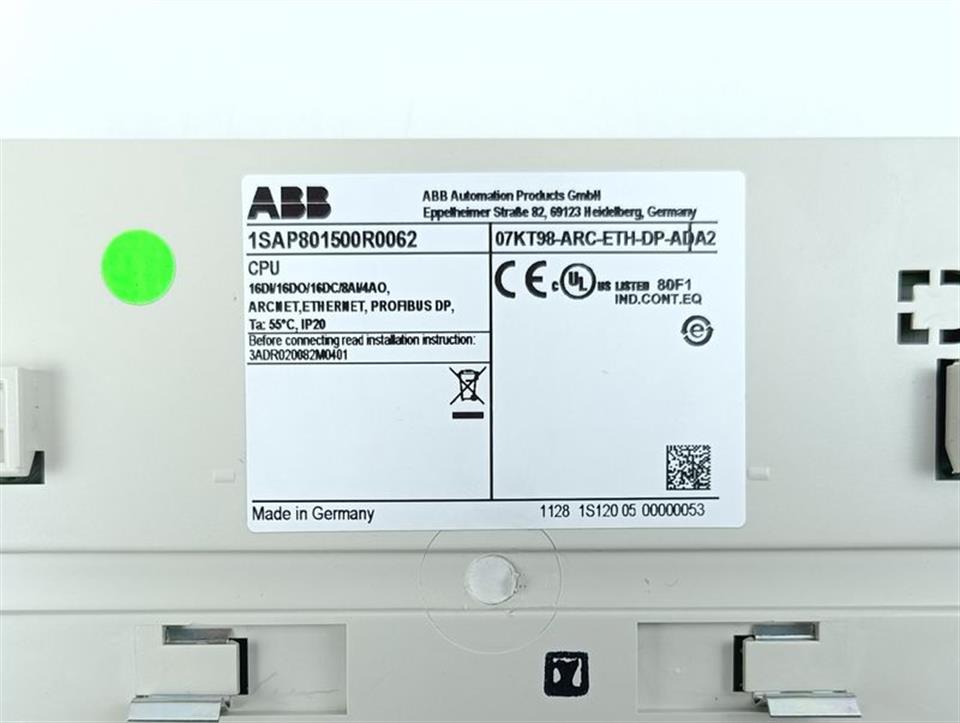 ABB 1SAP801500R0062 07KT98-ARC-ETH-DP-ADA2 +PM590 +DA501 +DA502 TESTED NEUWERTIG