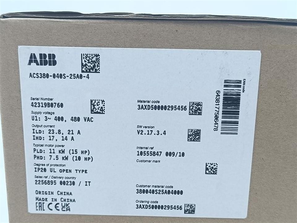 ABB ACS380 ACS380-040S-25A0-4 11kw 400V BMIO-01 UNUSED & OVP