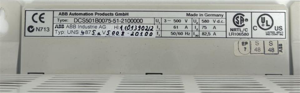 ABB UNITROL F DCS501B0075-51-2100000 TOP ZUSTAND