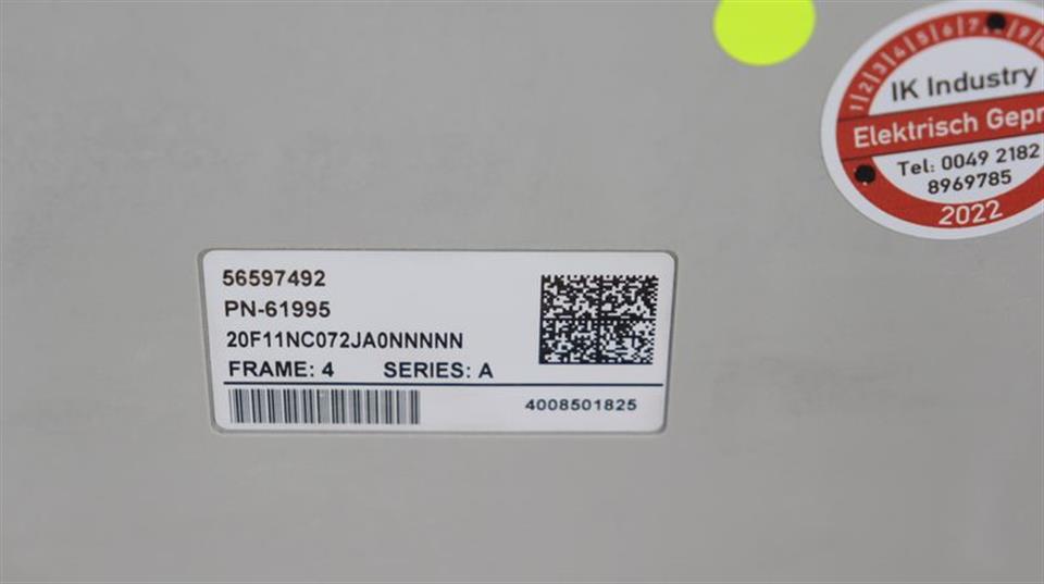 ALLEN BRADLEY POWER FLEX 753 20F11NC072JA0NNNNN SER.A 37kw TESTED & TOP ZUSTAND