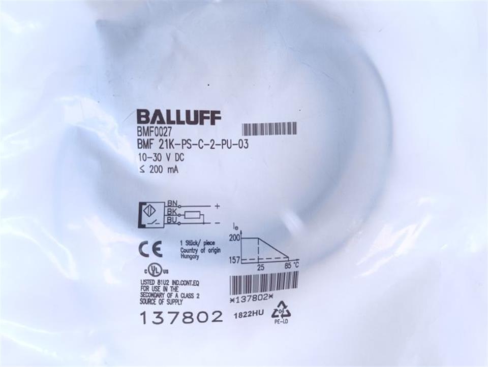 Balluff BMF0027 BMF 21K-PS-C-2-PU-03 10-30 V DC UNUSED & OVP & SEALED