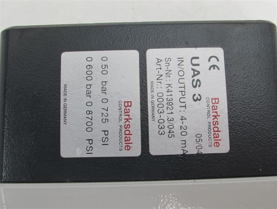 Barksdale UAS3 UAS 3 4-20mA ART.Nr.: 003-033 NEUWERTIG