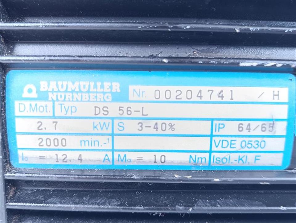 Baumüller DS 56-L Servomotor 2,7 kW 2000 min-1 Nr. 00204741/H Art.Nr. 251558