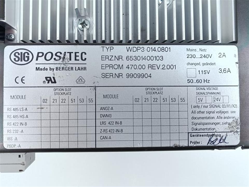 Berger Lahr WDP3-014.0801 Erz.Nr. 65301400103 TESTED & TOP ZUSTAND