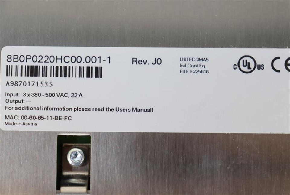 B&R P0220 8B0P0220HC00.001-1 REV: J0 NEUWERTIG