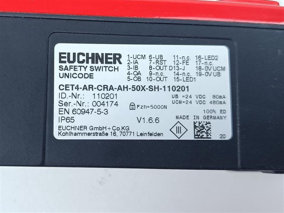 EUCHNER CET4-AR-CRA-AH-50X-SH-110201 UNICODE 110201 UNUSED & OVP