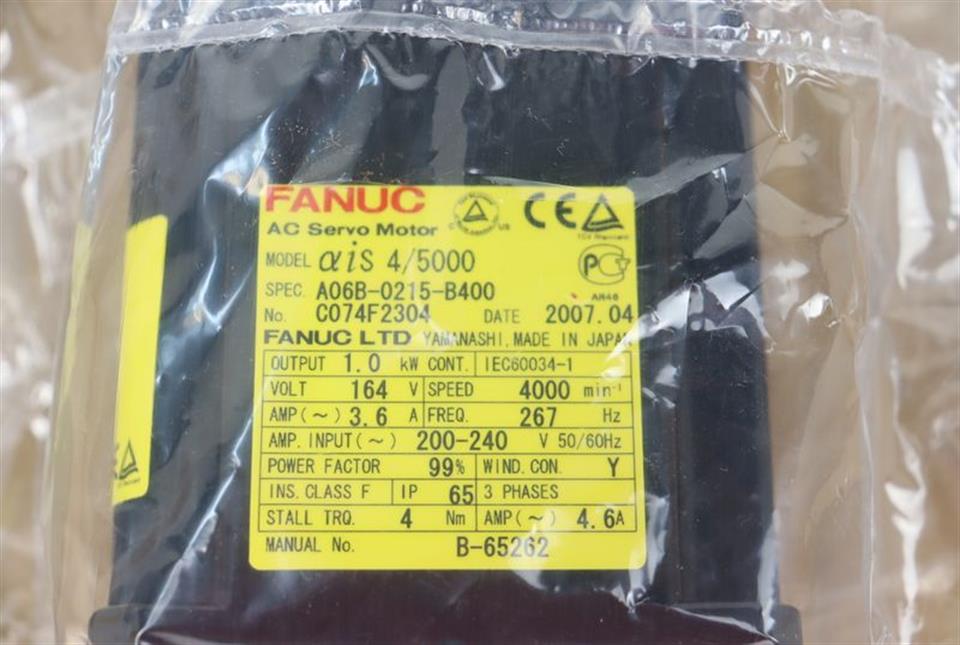 Fanuc AC Servo Motor A06B-0215-B400 4000min UNUSED & OVP