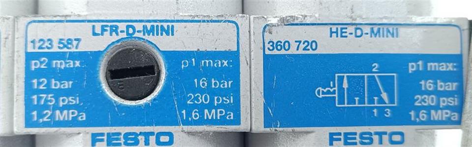 Festo Wartungseinheit HEL-D-MINI+HEE-D-MINI-24+LFR-D-MINI+HE-D-MINI TOP ZUSTAND