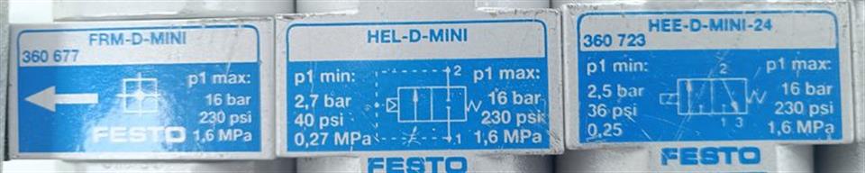 Festo Wartungseinheit HEL-D-MINI+HEE-D-MINI-24+LFR-D-MINI+HE-D-MINI TOP ZUSTAND