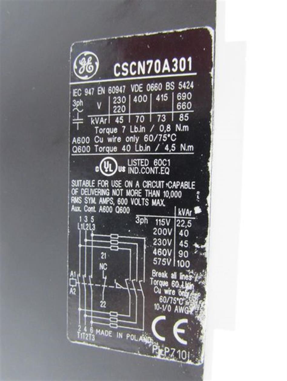GE - Controls Motorschütz CSCN70A301 CSC CL09ACB2M NEUWERTIG