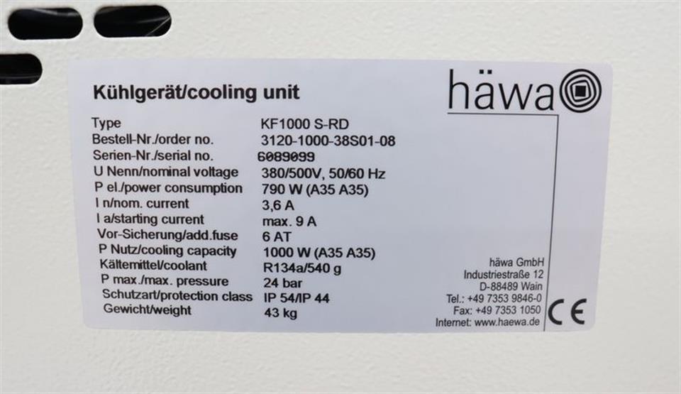 häwa KF1000S Kühlgerät Cooling Unit KF1000 S-RD UNUSED & OVP