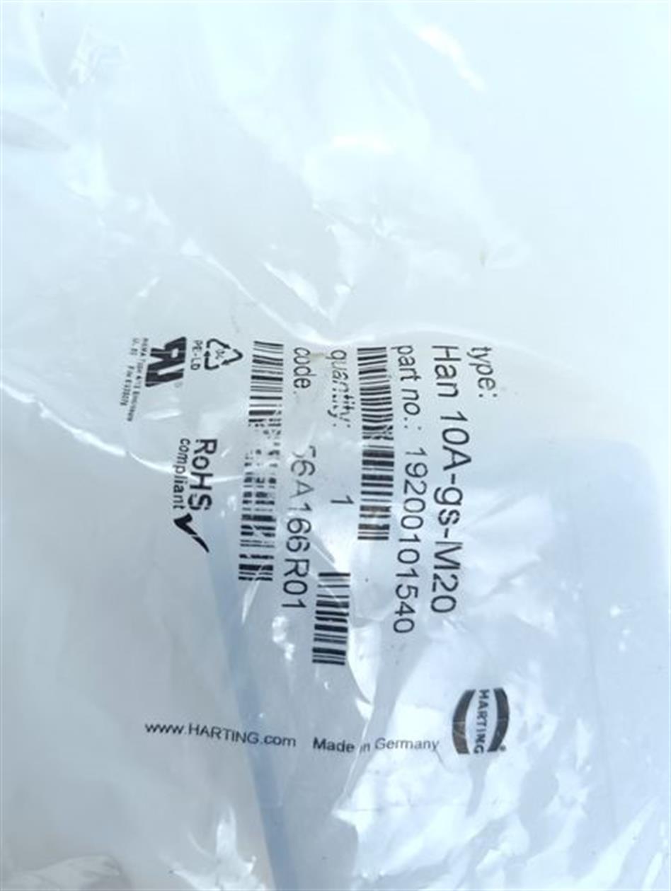 Harting Han HAN 10A-GS-M20 19200101540 UNUSED OVP & SEALED