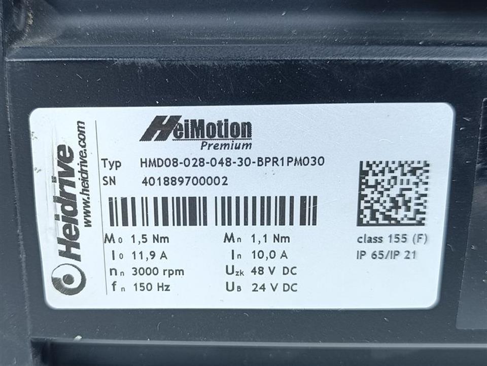 HEIDRIVE HEIMOTION HMD08-028-048-30-BPR1PM030 3000rpm 48V DC 11,9A NEUWERTIG
