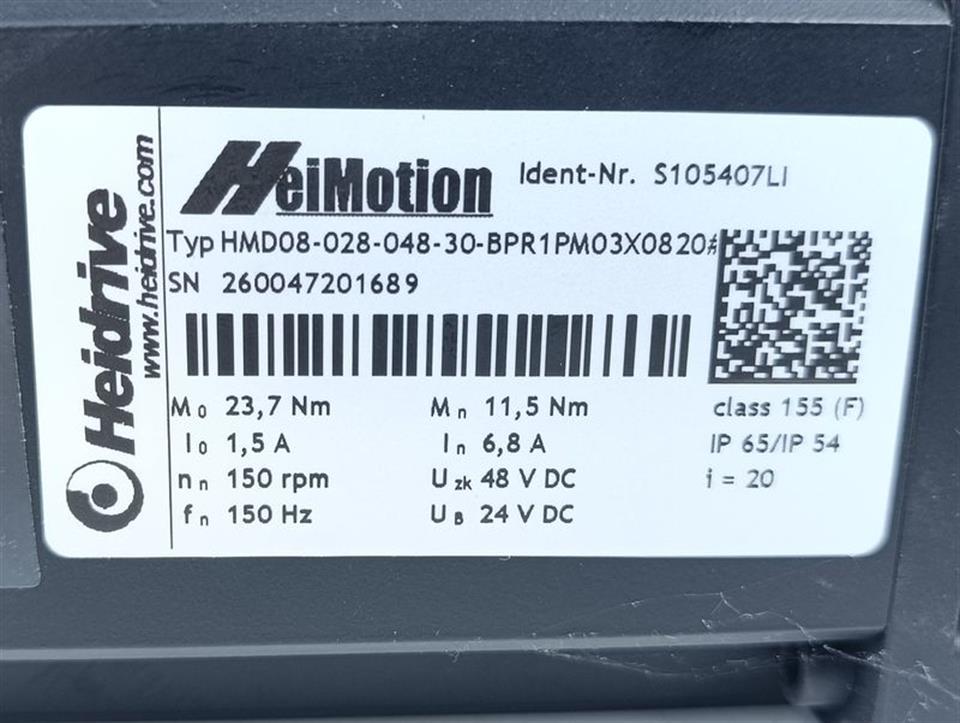 HEIDRIVE HEIMOTION S105407LI HMD08-028-048-30-BPR1PM03X0820# UNUSED
