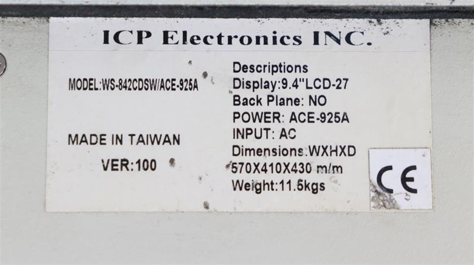 ICP Electronics WS-842CDSW DISPLAY: LCD-27 TESTED & TOP ZUSTAND