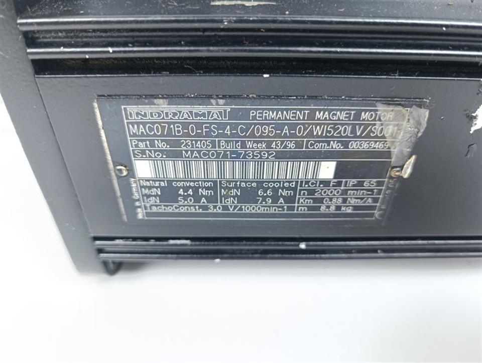 Indramat MAC071B-0-FS-4-C/095-A-0/WI520LV/S001 + ROD 1424.039B-1250 TOP ZUSTAND