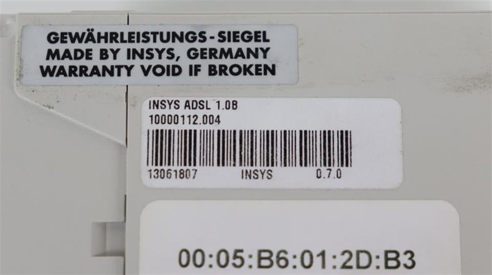 INSYS ADSL 1.0B 10000112.004 UNUSED & OVP