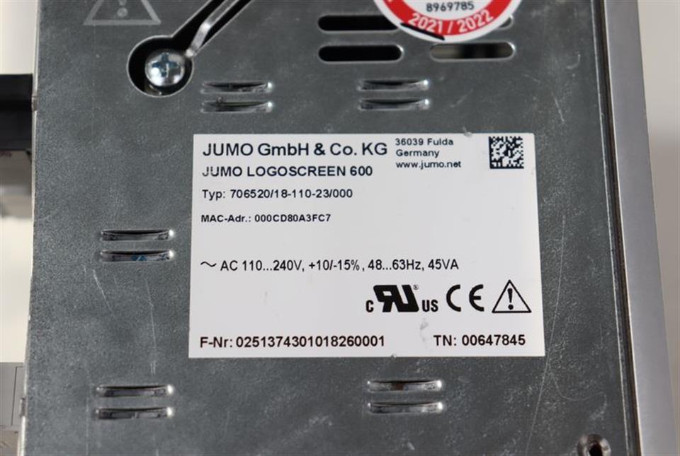 Jumo Logoscreen 600 706520/18-110-23/000 TN 00647845 TESTED NEUWERTIG