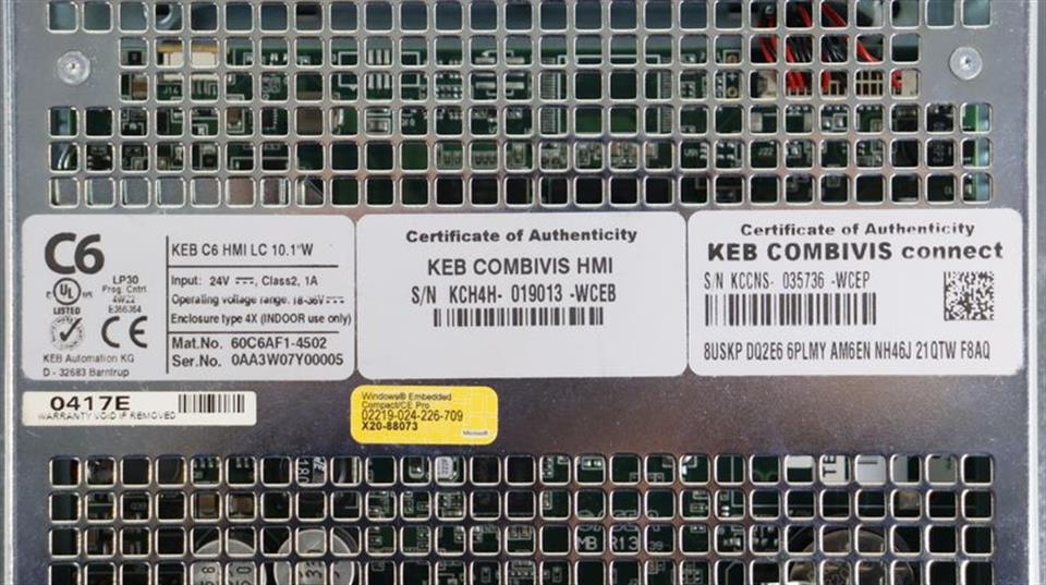KEB COMBIVERT CONNECT - Panel C6 HMI LC 10:1"W 60C6AF1-4502 NEUWERTIG TESTED