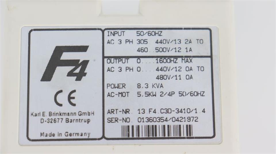 KEB F4 13.F4.C3D-3410 /1.4 400V 5,5kw TESTED & TOP ZUSTAND
