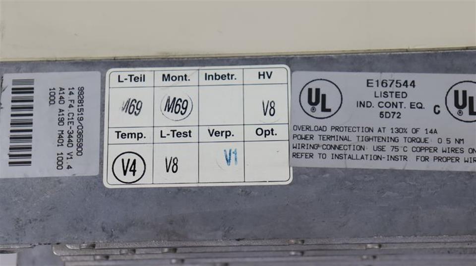 KEB F4 14.F4.C1E-3440/1.4 11kVA 7,5kW 14.F4.C1E-3440 V1.4 + Keypad Ohne Deckel