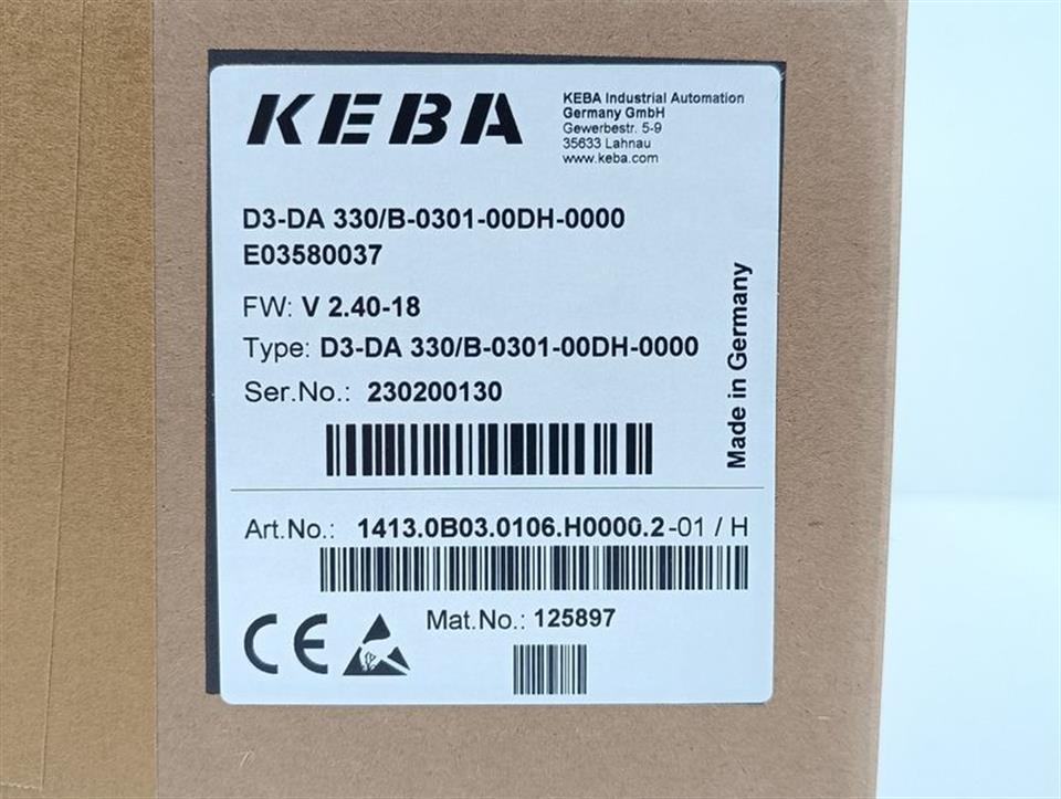 KEBA KeControl D3 EcoRPC2 DA Drive D3-DA 330/B-0301-00DH-0000 UNUSED & OVP