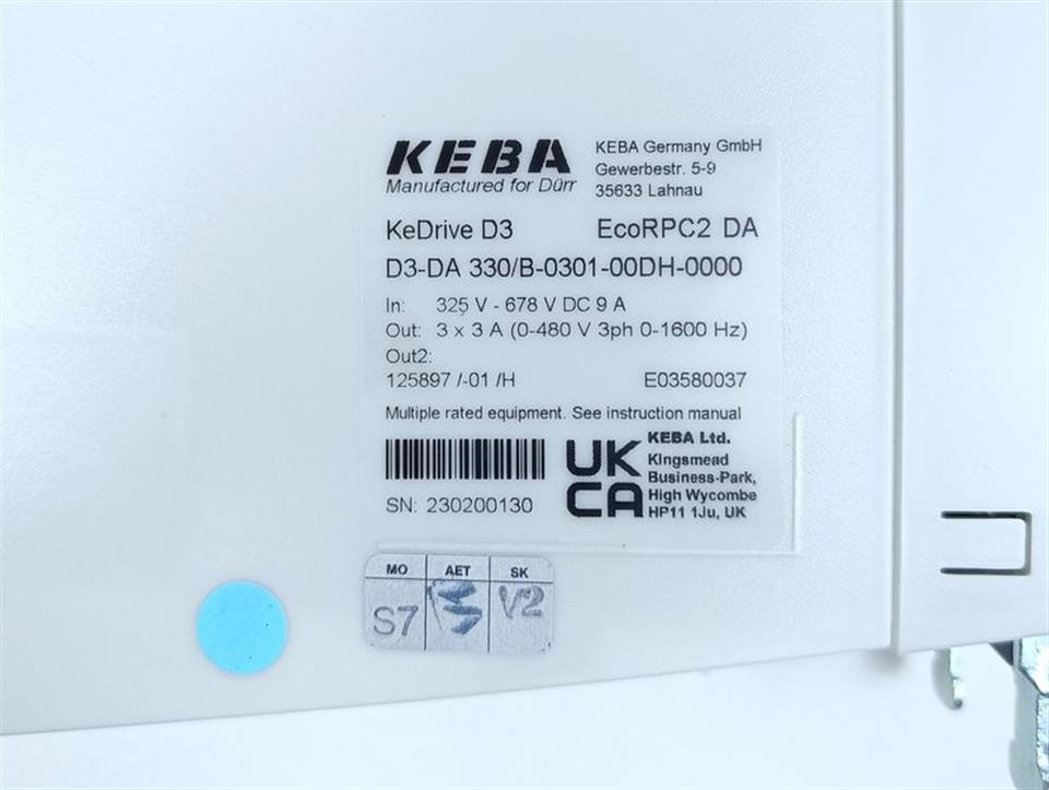 KEBA KeControl D3 EcoRPC2 DA Drive D3-DA 330/B-0301-00DH-0000 UNUSED & OVP