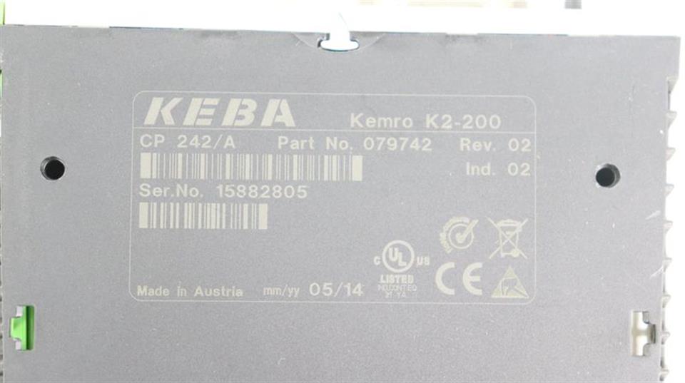KEBA KEMRO K2-200 CP 242/A Part No. 079742 Rev.02 TESTED