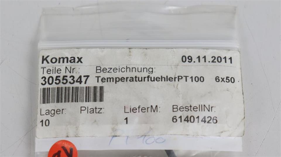 KOMAX TEMPERATURE SENSOR PT100 6x50 Mint condition