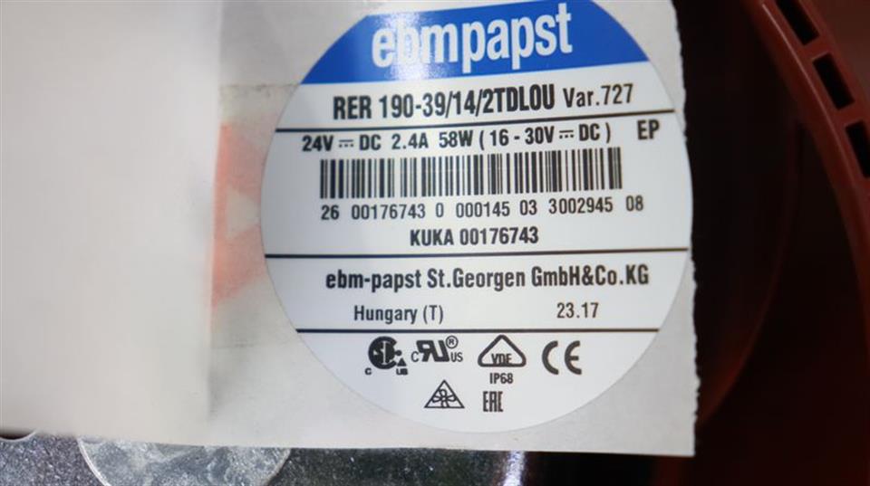 KUKA 171602 FAN DC 190mm ebm papst rer 190-39/14/2tdlou Lüfter UNUSED & OVP