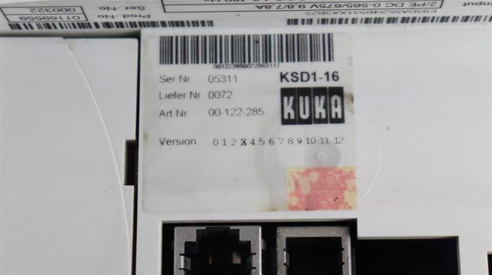 KUKA KSD1-16 00-122-285 E93DA552I4B531 E93DA552I4B531XX3A23