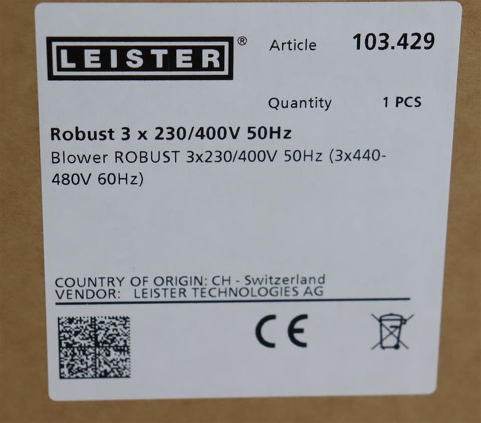 Leister Heißluftgebläse Robust 3x 230/400V G63A2 ID Art.Nr. 103.429 UNUSED & OVP