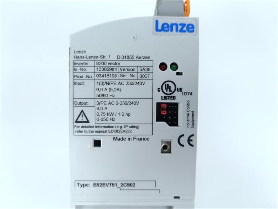 Lenze 8200 Vector E82EV751_2C902 Id-No:13386984 TESTED & TOP ZUSTAND