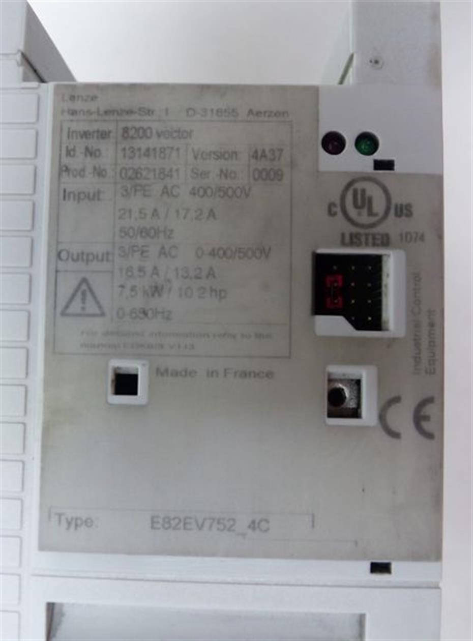 Lenze 8200 Vector E82EV752K4C E82EV752_4C 400V 7,5kW Tested