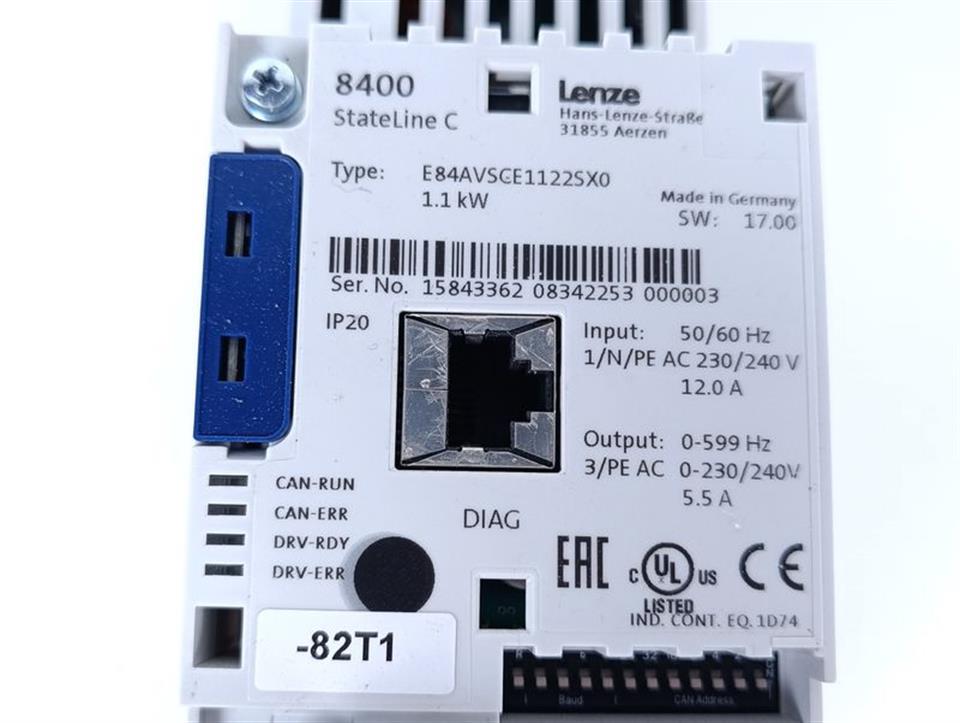 Lenze 8400 Stateline C E84AVSCE1122SX0 1,1kw TESTED & NEUWERTIG