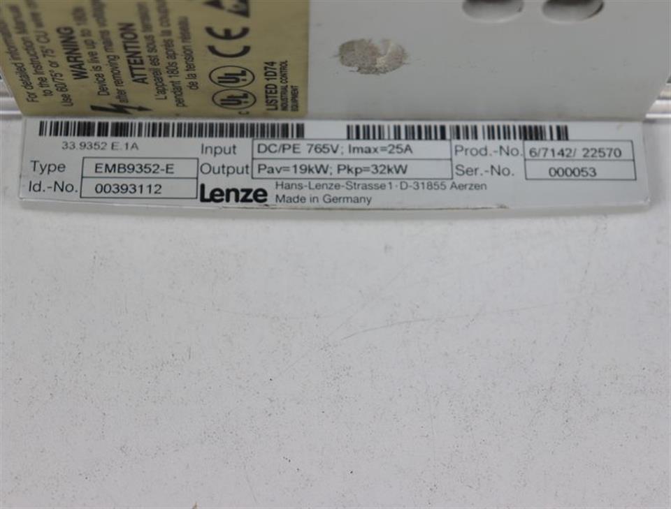 LENZE EMB9352-E 33.9352-E Bremsmodul Bremswiderstand TOP ZUSTAND