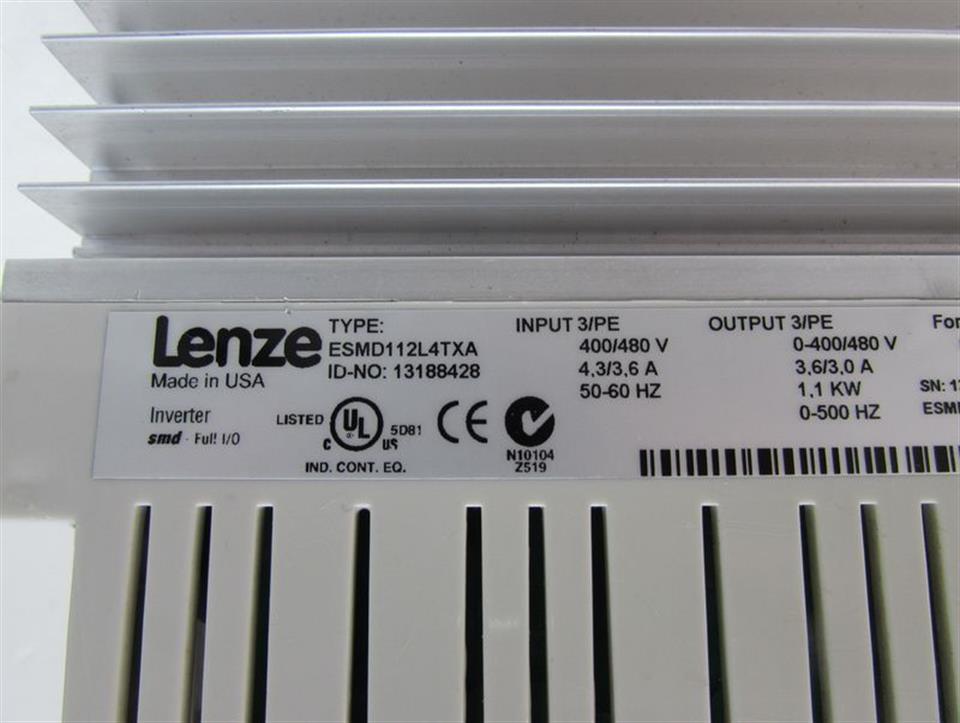Lenze Inverter Standard I/O i550 I55AE175F10V10000S 400V 0,75kw UNUSED & OVP
