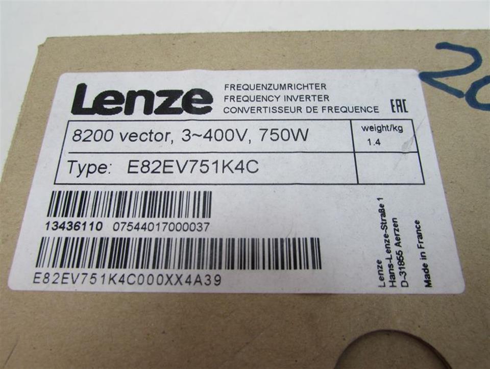 Lenze Vector 8200 E82EV751K4C E82EV751_4C 400V 0,75kW UNUSED OVP