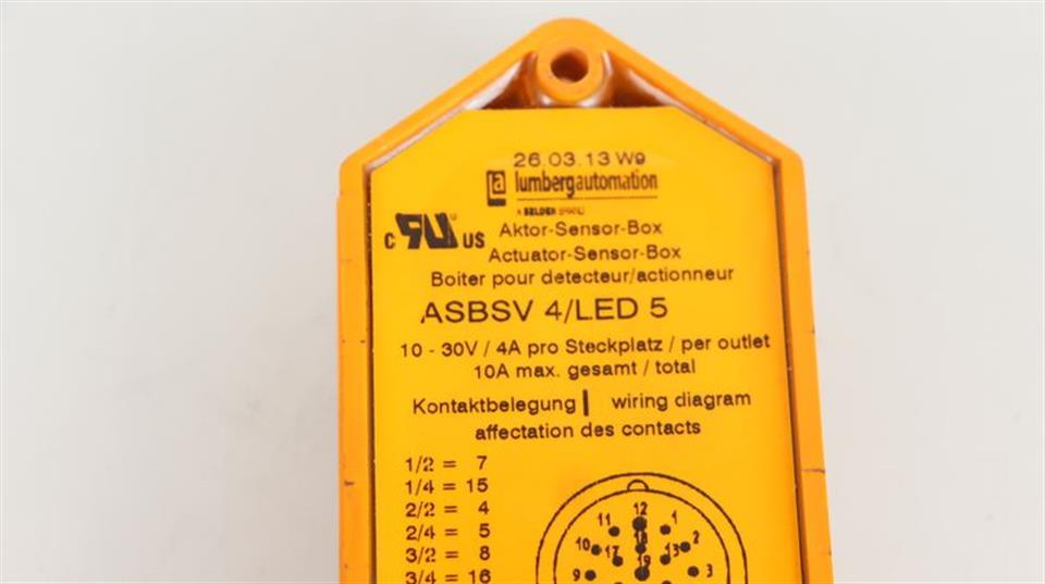 Lumberg  ASBSV4/LED-5 ASBSV 4/LED 5 Aktor-Sensor-Box UNUSED