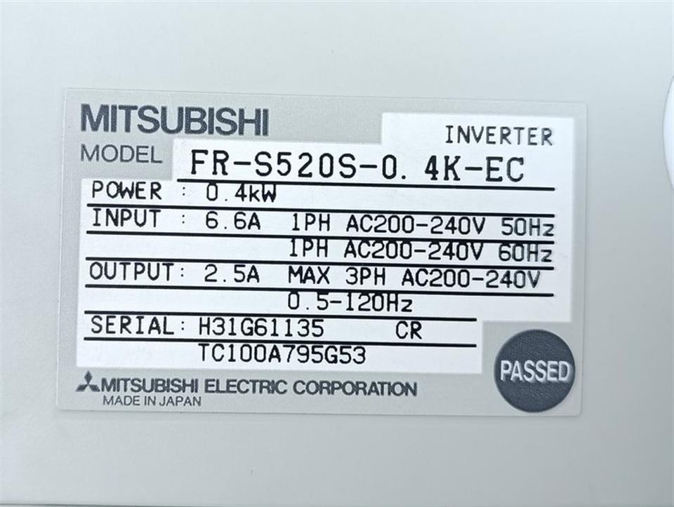 Mitsubishi FR-S520S-0.4K-EC 230V 0,4kw Electric Inverter TESTED & TOP ZUSTAND
