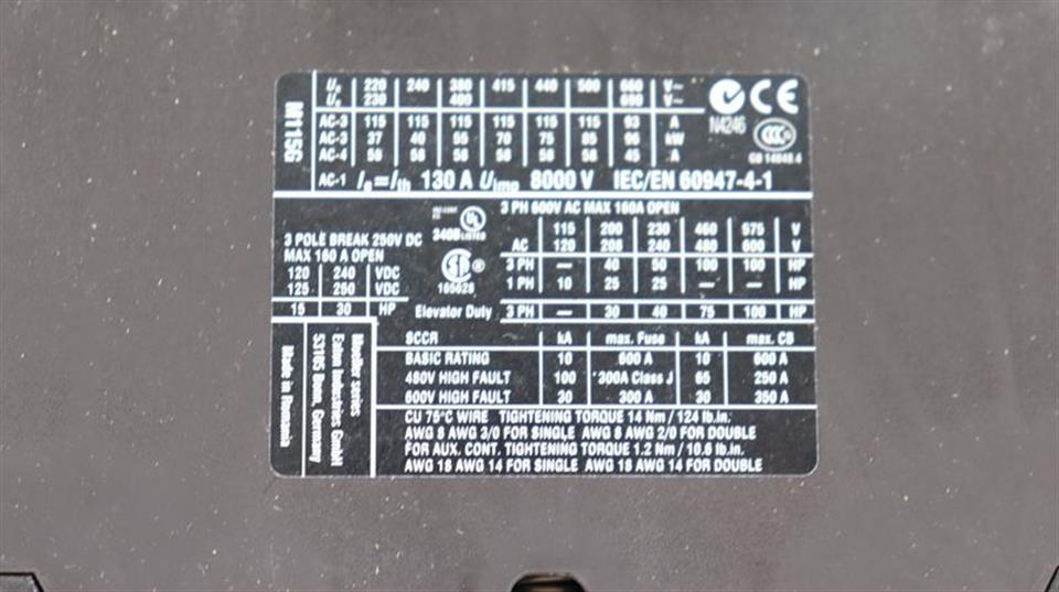 Moeller DILM115 (RAC240) XTCE115G00B Leistungsschütz UNUSED & OVP
