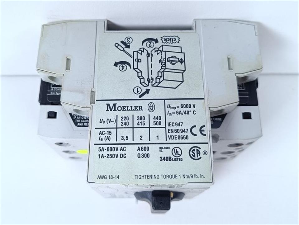 Moeller PKZM0-4 Motorenschutzschalter + NHI11-PKZ0 Hilfsschalter TOP ZUSTAND