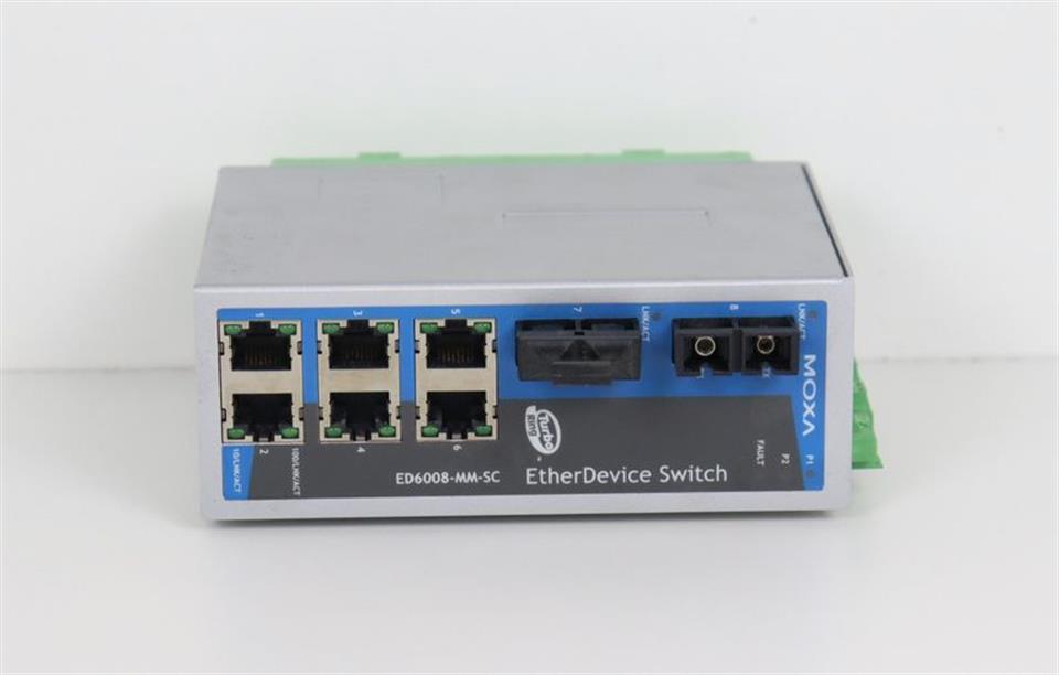 Moxa Technologies ED6008-MM-SC Ether Device Switch Rev: 2.2 TOP ZUSTAND