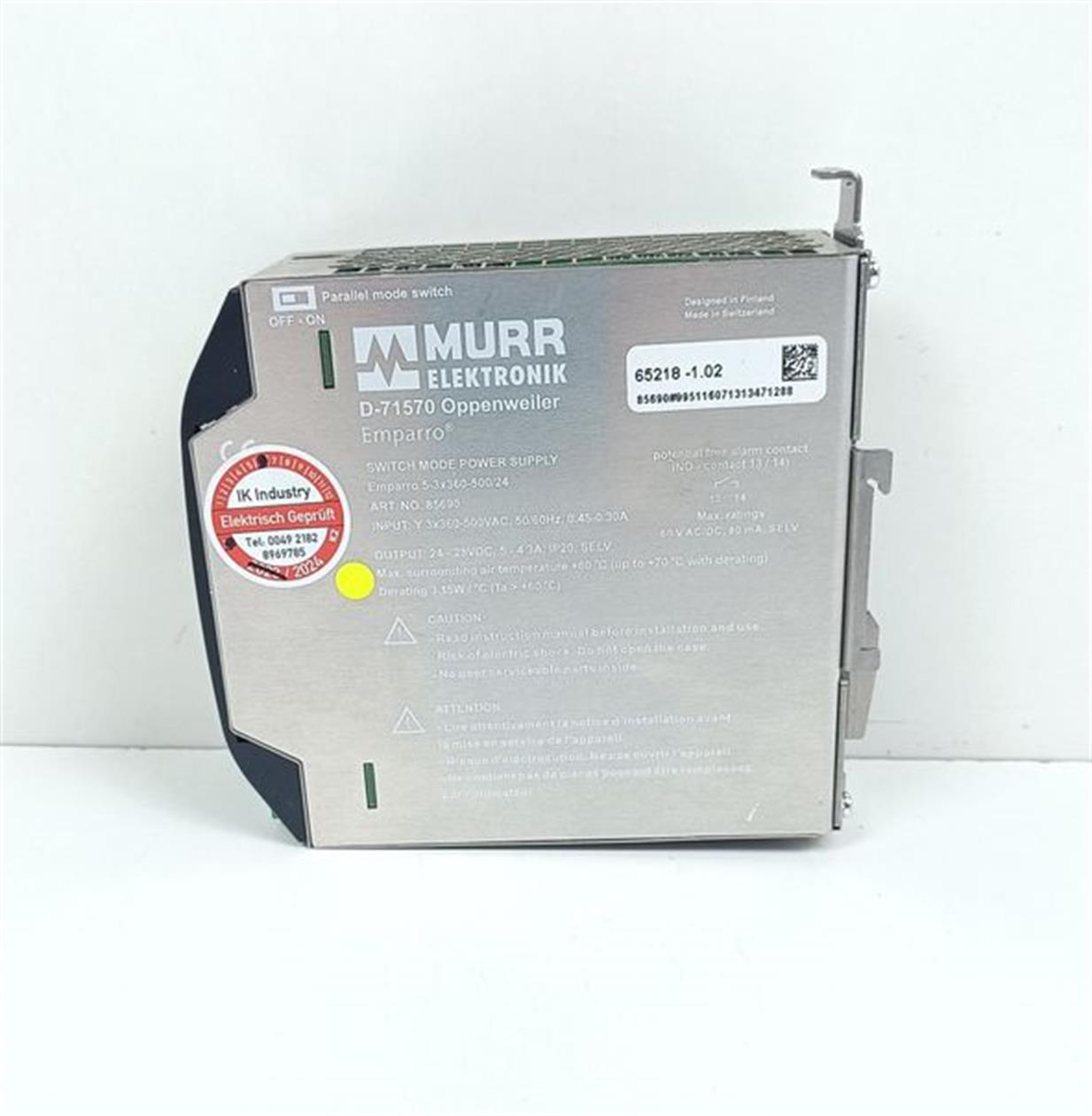 MURR Elektronik 85690 Power Supply Emparro 5-3x360-500/24 TESTED & TOP ZUSTAND