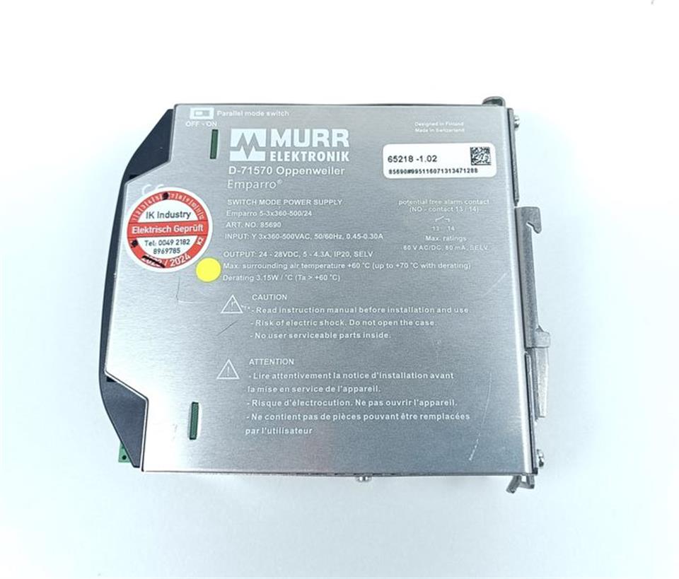 MURR Elektronik 85690 Power Supply Emparro 5-3x360-500/24 TESTED & TOP ZUSTAND