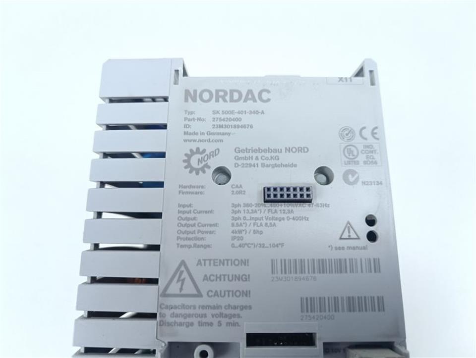 Nordac SK 500E-401-340-A SK500E401340A 4KW 400V + Keypad TESTED TOP ZUSTAND