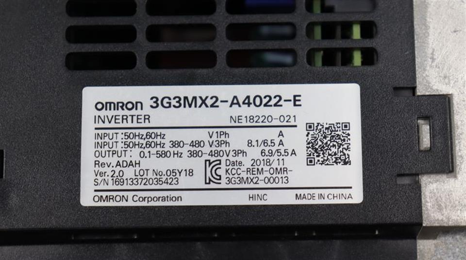Omron 3G3MX2-A4022-E 2,2kw 400V INVERTER Rev. ADAH Ver. 2.0 TESTED & NEUWERTIG