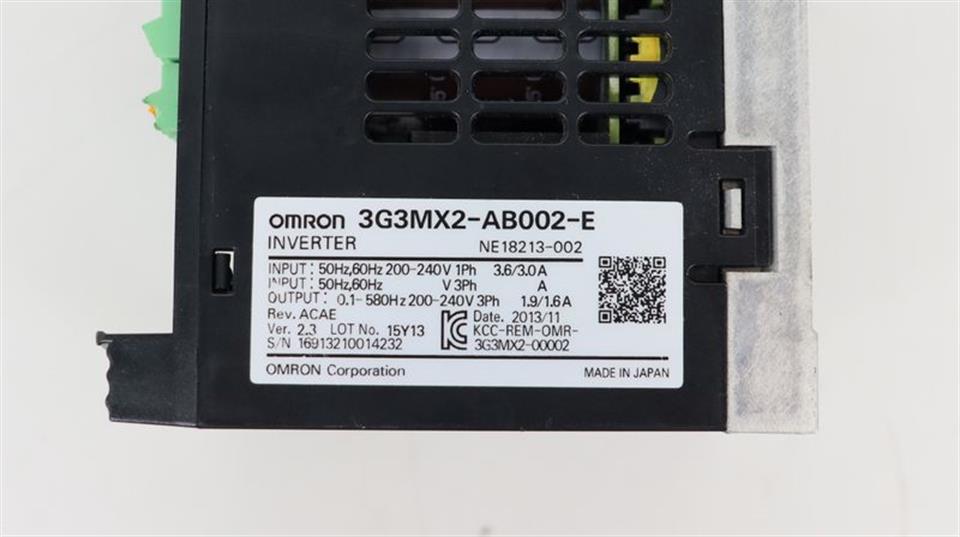 Omron Inverter 3G3MX2-AB002-E TESTED