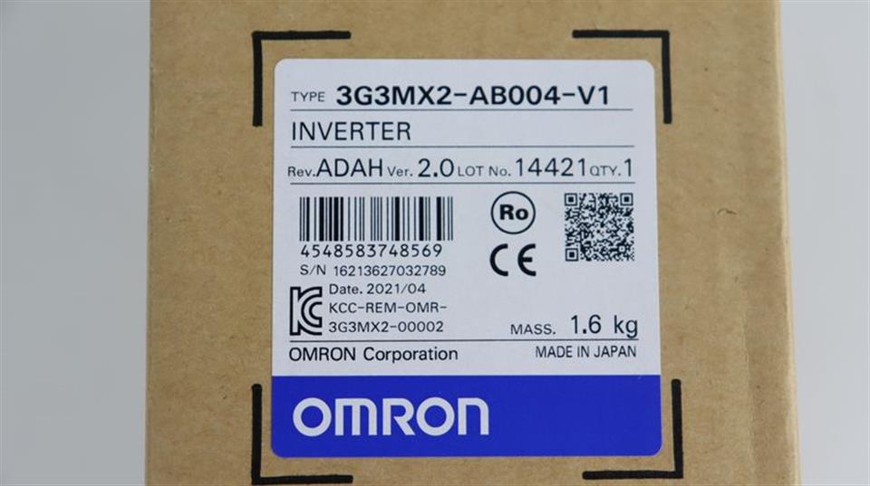 Omron Inverter 3G3MX2-AB004-V1 Rev. ADAH Ver. 2.0 TESTED & UNUSED & OVP